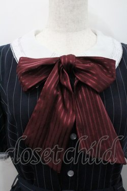 画像3: Secret Honey / ストライプロングシャツワンピース  ネイビーＸボルドー I-26-01-31-063-CA-OP-SA-ZI