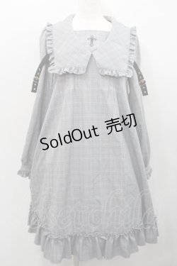 画像1: Amavel / Rosary Frill Aラインワンピース  黒チェック I-26-01-31-064-CA-OP-SA-ZI