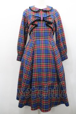 画像1: Melody BasKet / リボンタータンワンピース  ブルー I-26-01-31-065-LO-OP-SA-ZI