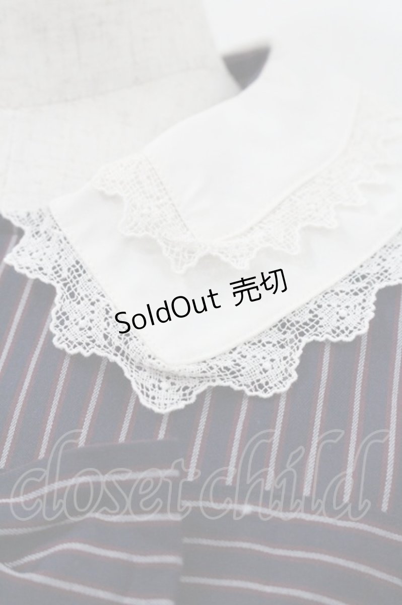 画像4: Melody BasKet / ダブルリボンレジメンタルストライプワンピース  ネイビー I-26-01-31-066-LO-OP-SA-ZT473 (4)