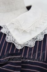 画像4: Melody BasKet / ダブルリボンレジメンタルストライプワンピース  ネイビー I-26-01-31-066-LO-OP-SA-ZT473 (4)