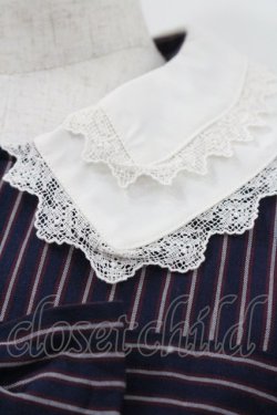 画像4: Melody BasKet / ダブルリボンレジメンタルストライプワンピース  ネイビー I-26-01-31-066-LO-OP-SA-ZI