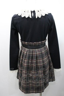 画像2: Ank Rouge / タータンチェック切り替え長袖ワンピース  黒ｘグレーチェック I-26-01-31-069-CA-OP-SA-ZI