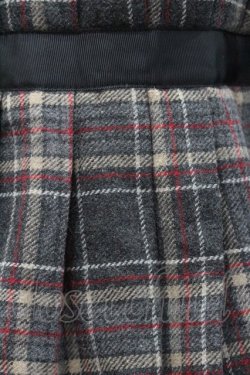 画像4: Ank Rouge / タータンチェック切り替え長袖ワンピース  黒ｘグレーチェック I-26-01-31-069-CA-OP-SA-ZI