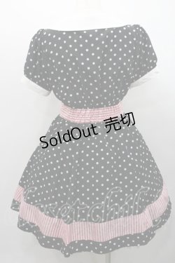 画像2: Ank Rouge / 半袖ドットリボンワンピース  黒Ｘ白Ｘピンク I-26-01-31-070-CA-OP-SA-ZI