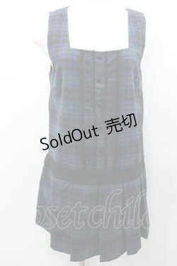 画像1: Ank Rouge / タータンチェックジャンパースカート  グリーンＸネイビーチェック I-26-01-31-072-CA-OP-SA-ZI