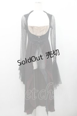 画像1: alice auaa / レース重ねコルセットロングワンピース  黒Ｘボルドー I-26-01-31-073-AA-OP-SA-ZI