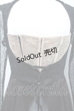 画像4: alice auaa / レース重ねコルセットロングワンピース  黒Ｘボルドー I-26-01-31-073-AA-OP-SA-ZI