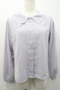 画像1: F i.n.t / ミニブーケカットワーク衿ブラウス  ラベンダー I-26-01-31-009-CA-BL-SA-ZI