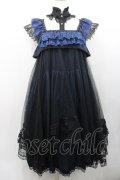 MR corset / レースチュールロングワンピース  ネイビー I-26-01-31-074-PU-OP-SA-ZI