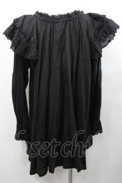 画像2: PINK HOUSE / コットンレース使いチュニックブラウス  ブラック I-26-01-31-075-LO-OP-SA-ZI