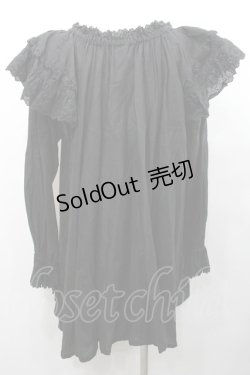 画像2: PINK HOUSE / コットンレース使いチュニックブラウス  ブラック I-26-01-31-075-LO-OP-SA-ZI