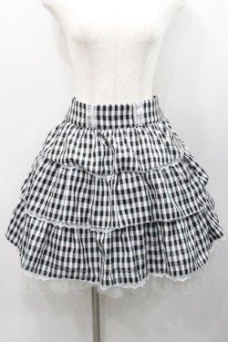 画像1: Ank Rouge / ギンガムチェックスカート  黒ｘ白 I-26-01-31-080-CA-SK-SA-ZI