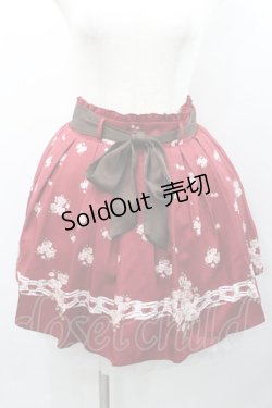 画像1: Ank Rouge / 薔薇ブーケプリントスカート  赤Ｘピンク I-26-01-31-082-CA-SK-SA-ZI