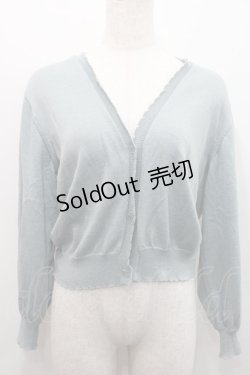 画像1: F&A / シアーフラワー釦UVカットニットカーディガン  グリーン I-26-01-31-010-LO-TO-SA-ZI