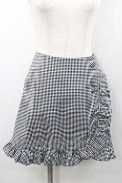 画像1: Ank Rouge / ギンガムチェックフリルスカート  黒Ｘ白チェック I-26-01-31-086-CA-SK-SA-ZI