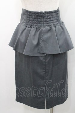 画像2: Ank Rouge / ハイウエストチェックペプラムタイトスカート  黒チェック I-26-01-31-087-CA-SK-SA-ZI