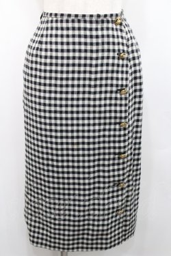 画像1: INGEBORG / ギンガムチェックスカート  黒Ｘ白チェック I-26-01-31-089-LO-SK-SA-ZI