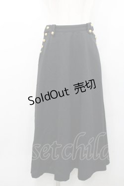 画像1: INGEBORG / 金ボタン付きスカート  ブラック I-26-01-31-092-LO-SK-SA-ZI