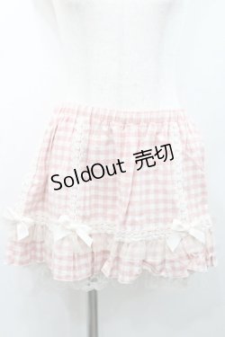 画像1: Ank Rouge / ギンガムチェックレースリボンショートパンツ  ピンクチェック I-26-01-31-093-CA-PA-SA-ZI