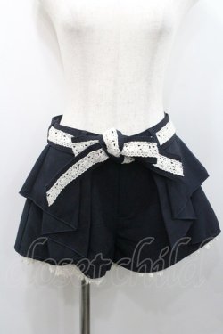 画像1: Ank Rouge / ウエストリボンショートパンツ  ネイビーＸ白 I-26-01-31-094-CA-PA-SA-ZI