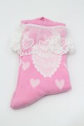 Angelic Pretty / Diner Heartクルー丈ソックス  ピンク I-26-01-31-102-AP-ZA-SA-ZI