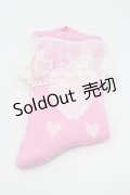 Angelic Pretty / Diner Heartクルー丈ソックス  ピンク I-26-01-31-102-AP-ZA-SA-ZI