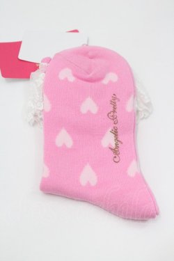 画像2: Angelic Pretty / Diner Heartクルー丈ソックス  ピンク I-26-01-31-102-AP-ZA-SA-ZI