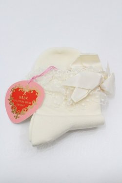 画像1: BABY,THE STARS SHINE BRIGHT / チュールレースクルー丈ソックス  生成り I-26-01-31-103-BA-ZA-SA-ZI