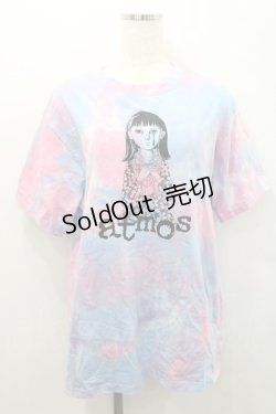 画像1: atmos / atmos pink × 楳図かずお 美少女 洗礼 TIE-DYE TEE BLUE  サックスｘピンク I-26-01-31-012-PU-TO-SA-ZI