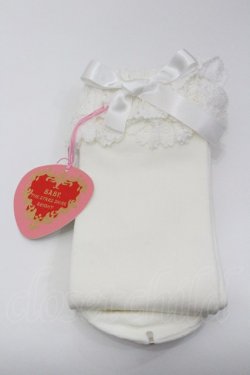 画像1: BABY, THE STARS SHINE BRIGHT / トーションレースハイソックス  白 I-26-01-31-109-0-ZA-SA-ZI