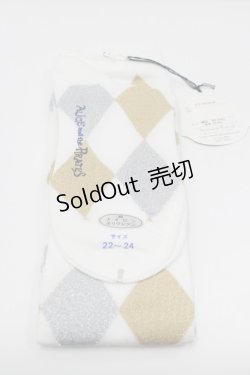 画像2: ALICE and the PIRATES / A/Pダイヤ柄ラメオーバーニーソックス  白 I-26-01-31-110-PA-ZA-HR-ZI