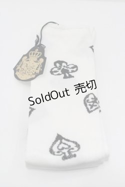 画像1: ALICE and the PIRATES / アリスのトランプオーバーニーソックス  白Ｘ黒 I-26-01-31-111-PA-ZA-SA-ZI