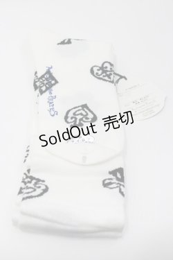 画像2: ALICE and the PIRATES / アリスのトランプオーバーニーソックス  白Ｘ黒 I-26-01-31-111-PA-ZA-SA-ZI