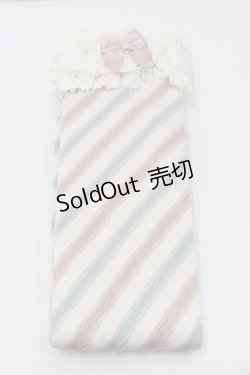 画像1: ALICE and the PIRATES / ナナメストライプオーバーニー  アイボリーＸサックスＸピンク I-26-01-31-115-PA-ZA-SA-ZI