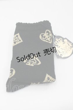 画像1: ALICE and the PIRATES / アリスのトランプオーバーニーソックス  黒Ｘゴールド I-26-01-31-118-PA-ZA-SA-ZI