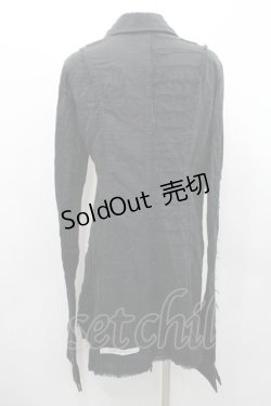 画像2: alice auaa / ガーゼフリルロングシャツ  黒 I-26-01-31-014-AA-BL-SA-ZI