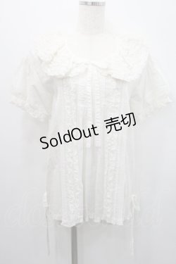 画像1: WONDERFUL WORLD / ピコフリル襟半袖ブラウス  生成り I-26-01-31-015-LO-BL-SA-ZI
