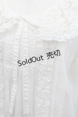 画像4: WONDERFUL WORLD / ピコフリル襟半袖ブラウス  生成り I-26-01-31-015-LO-BL-SA-ZI