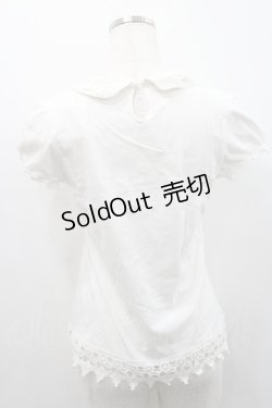 画像2: Ank Rouge / レースパール襟ブラウス風カットソー  白 I-26-01-31-003-CA-TO-SA-ZI