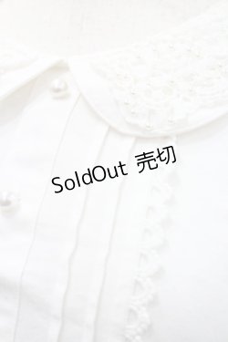 画像3: Ank Rouge / レースパール襟ブラウス風カットソー  白 I-26-01-31-003-CA-TO-SA-ZI