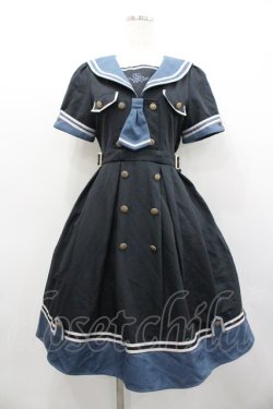 画像1: Amavel / Guardianセーラーミリタリーミドル丈ワンピース  ネイビー I-26-02-01-045-CA-OP-SA-ZI