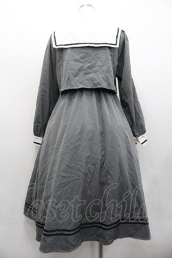 画像2: Amavel / Crown Emblem Setup風セーラーワンピース  グレーＸ白Ｘ黒 I-26-02-01-046-CA-OP-SA-ZI