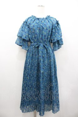 画像1: axes femme / 小花柄ロングワンピース M グリーン I-26-02-01-053-AX-OP-TE-ZI