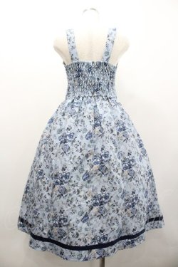 画像2: axes femme / ロマンティックローズ柄ジャンパースカート  青 I-26-02-01-058-AX-OP-SA-ZI