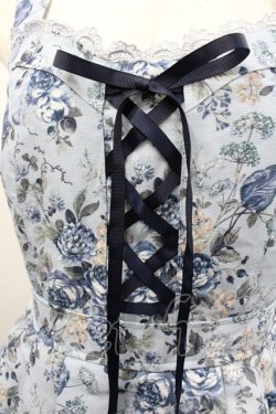 画像3: axes femme / ロマンティックローズ柄ジャンパースカート  青 I-26-02-01-058-AX-OP-SA-ZI