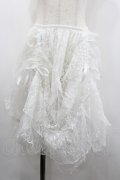 axes femme kawaii / レースドロストオーバースカート  白 I-26-02-01-007-AX-SK-SA-ZI