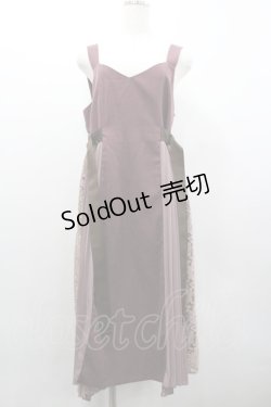 画像1: axes femme / サイドベルトプリーツジャンパースカート  ボルドー I-26-02-01-060-AX-OP-SA-ZI