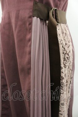 画像3: axes femme / サイドベルトプリーツジャンパースカート  ボルドー I-26-02-01-060-AX-OP-SA-ZI