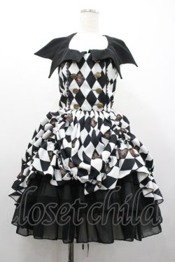 画像1: ATELIER PIERROT / Batwing Waltz ドレス  黒Ｘ白 I-26-02-01-061-EL-OP-SA-ZI